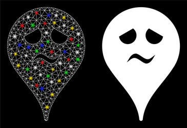 Flare mesh 2d trouble smiley map marker icon vector