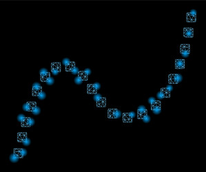 Flare mesh wire frame dotted curve with vector