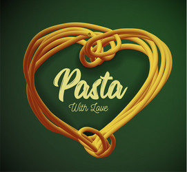 pasta in the form of heart traditional vector