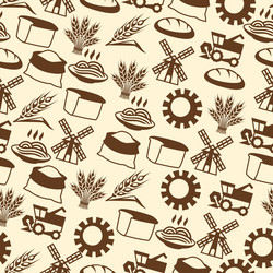 seamless pattern with agricultural objects vector image