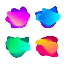 set multicolored gradient blending shape vector image