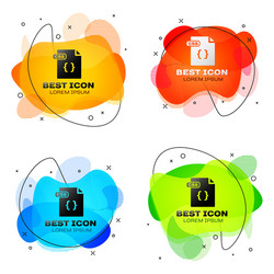 black css file document download button icon vector image