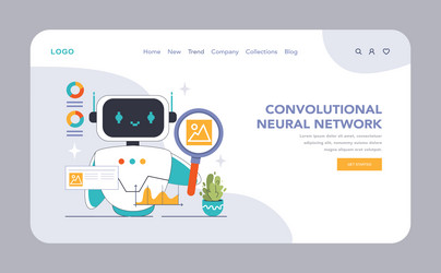 convolutional neural network theme flat vector image