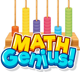 font design for word math genius with counting vector