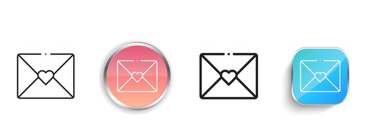 letter icon thin linear regular and button style vector image