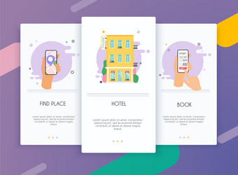 onboarding screens user interface kit for mobile vector image