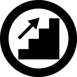 Stairs growth icon black color in circle vector