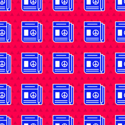 blue news icon isolated seamless pattern on red vector