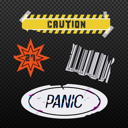 danger stickers collection the old template vector