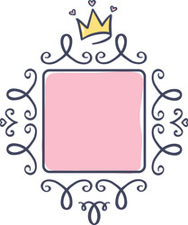 featuring a pink royal frame adorned with crown vector image