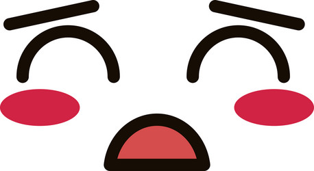 kawaii cute face expression eyes and mouth sad vector