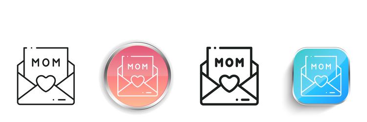 letter icon thin linear regular and button style vector image