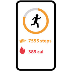 mobile application for running step walk app vector