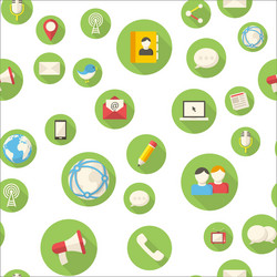 seamless pattern with communication icons vector image