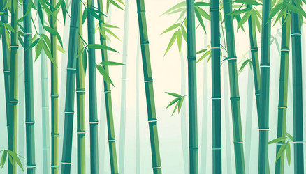 serene bamboo forest in misty morning light Vector Image
