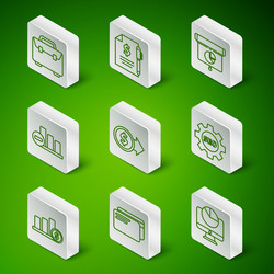 set line computer monitor with graph chart credit vector image