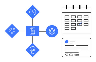 workflow management with task planning vector image