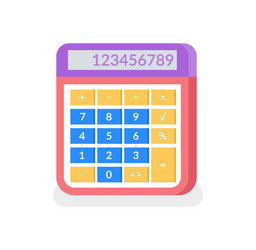 calculator with numbers and solving isolated icon vector image
