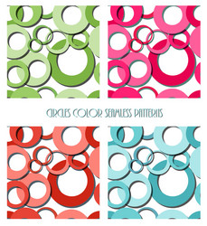 circles seamless patterns set vector