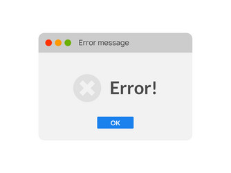 Error message computer window alert popup system vector