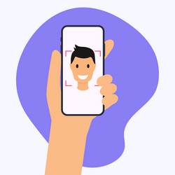 Face Recognition Mobile App vector image