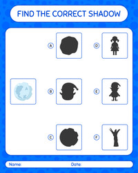find the correct shadows game with full moon vector image