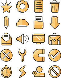 Interface internet web technology digital icons vector