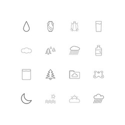 nature linear thin icons set outlined simple vector image