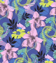 Orchids seamless pattern vector