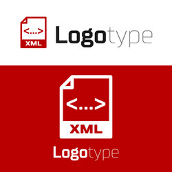 red xml file document download button icon vector image