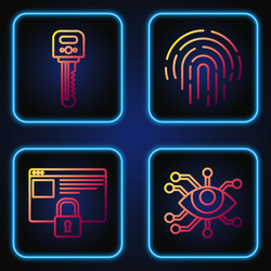 set line eye scan secure your site with https vector image