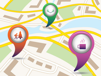 set of tourism service map pointers vector image