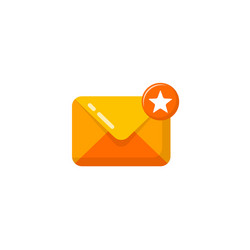 Starred message mail icon email vector