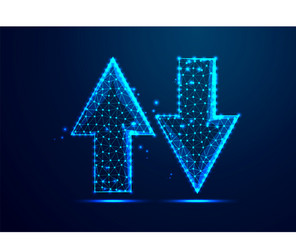 arrow up and down upload downloading data vector image