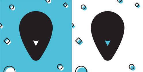 black map pointer with golf flag icon isolated vector image