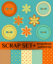 Button Pattern Scrap Set vector
