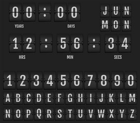 Flip table clock calendar and timer vector