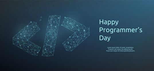 happy programmer day banner with code symbol vector