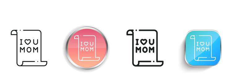 letter icon thin linear regular and button style vector image