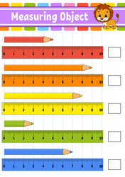 measuring object with ruler education developing vector image