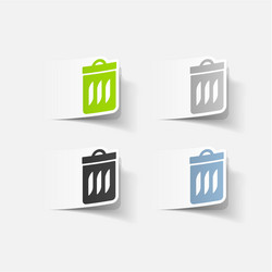 realistic design element trash can vector image