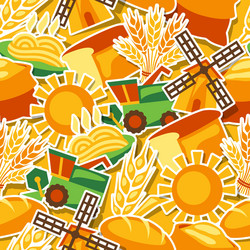 Seamless pattern with agricultural objects vector