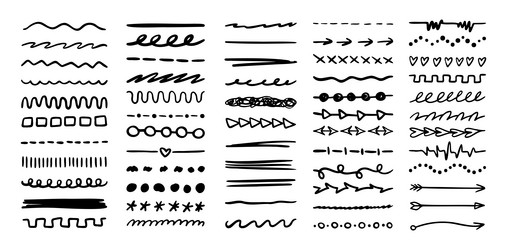 various highlighter and underline lines set vector image