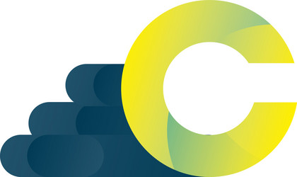 abstract c shape gradient style icon design vector image