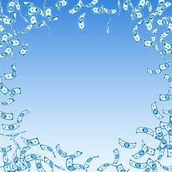 bitcoin internet currency notes falling sparse b vector image