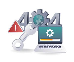 dealing with error 404 on your computer vector image