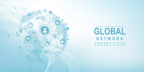 global network connection concept big data vector image