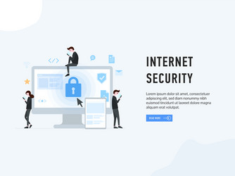 Internet security web page poster vector