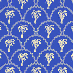 seamless pattern with palm tree in retro style vector image