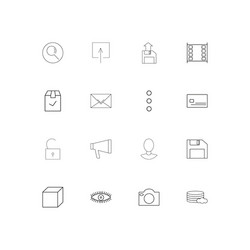 interface linear thin icons set outlined simple vector image